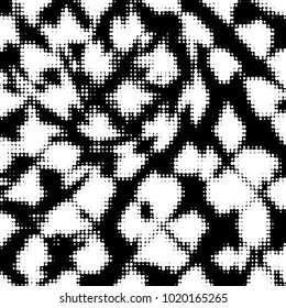 Spotted black and white grunge vector line background. Abstract halftone illustration background. Grunge grid polka dot background pattern
