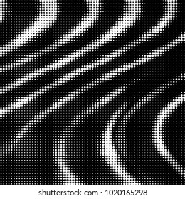 Spotted black and white grunge vector line background. Abstract halftone illustration background. Grunge grid polka dot background pattern
