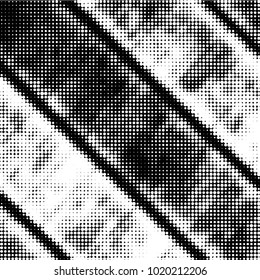 Spotted black and white grunge vector line background. Abstract halftone illustration background. Grunge grid polka dot background pattern
