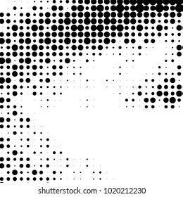 Spotted black and white grunge vector line background. Abstract halftone illustration background. Grunge grid polka dot background pattern
