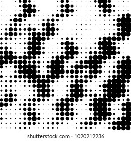 Spotted black and white grunge vector line background. Abstract halftone illustration background. Grunge grid polka dot background pattern
