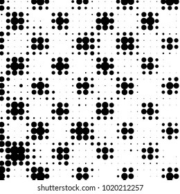 Spotted black and white grunge vector line background. Abstract halftone illustration background. Grunge grid polka dot background pattern
