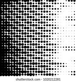 Spotted black and white grunge vector line background. Abstract halftone illustration background. Grunge grid polka dot background pattern
