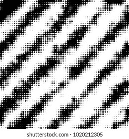 Spotted black and white grunge vector line background. Abstract halftone illustration background. Grunge grid polka dot background pattern
