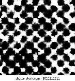 Spotted black and white grunge vector line background. Abstract halftone illustration background. Grunge grid polka dot background pattern

