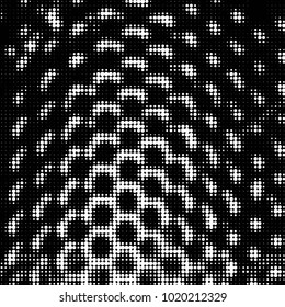 Spotted black and white grunge vector line background. Abstract halftone illustration background. Grunge grid polka dot background pattern
