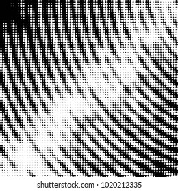 Spotted black and white grunge vector line background. Abstract halftone illustration background. Grunge grid polka dot background pattern

