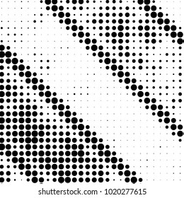 Spotted black and white grunge vector line background. Abstract halftone illustration background. Grunge grid polka dot background pattern
