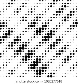 Spotted black and white grunge vector line background. Abstract halftone illustration background. Grunge grid polka dot background pattern
