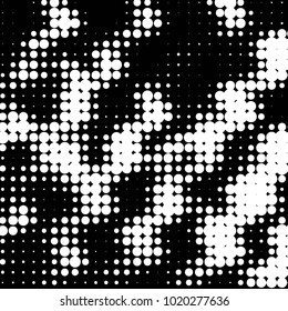 Spotted black and white grunge vector line background. Abstract halftone illustration background. Grunge grid polka dot background pattern
