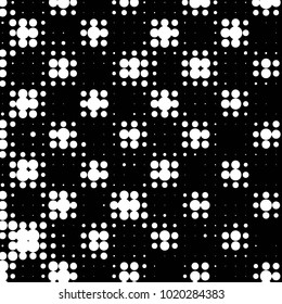 Spotted black and white grunge vector line background. Abstract halftone illustration background. Grunge grid polka dot background pattern
