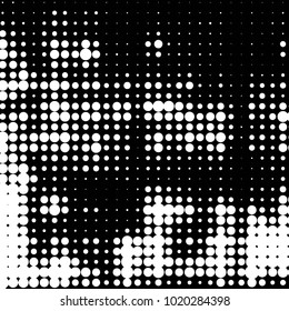 Spotted black and white grunge vector line background. Abstract halftone illustration background. Grunge grid polka dot background pattern
