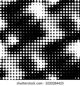 Spotted black and white grunge vector line background. Abstract halftone illustration background. Grunge grid polka dot background pattern
