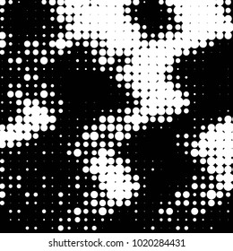 Spotted black and white grunge vector line background. Abstract halftone illustration background. Grunge grid polka dot background pattern
