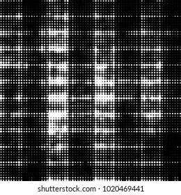 Spotted black and white grunge vector line background. Abstract halftone illustration background. Grunge grid polka dot background pattern
