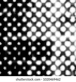 Spotted black and white grunge vector line background. Abstract halftone illustration background. Grunge grid polka dot background pattern
