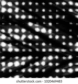 Spotted black and white grunge vector line background. Abstract halftone illustration background. Grunge grid polka dot background pattern
