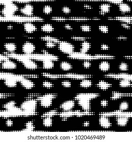 Spotted black and white grunge vector line background. Abstract halftone illustration background. Grunge grid polka dot background pattern
