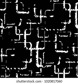 Spotted black and white grunge vector line background. Abstract halftone illustration background. Grunge grid polka dot background pattern
