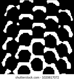 Spotted black and white grunge vector line background. Abstract halftone illustration background. Grunge grid polka dot background pattern
