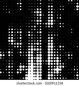 Spotted black and white grunge vector line background. Abstract halftone illustration background. Grunge grid polka dot background pattern

