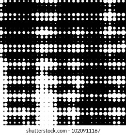 Spotted black and white grunge vector line background. Abstract halftone illustration background. Grunge grid polka dot background pattern

