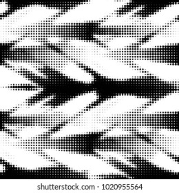 Spotted black and white grunge vector line background. Abstract halftone illustration background. Grunge grid polka dot background pattern
