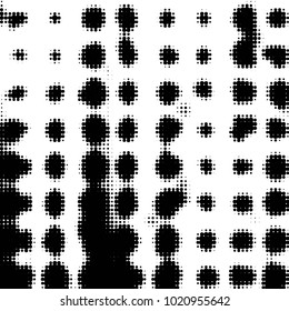 Spotted black and white grunge vector line background. Abstract halftone illustration background. Grunge grid polka dot background pattern
