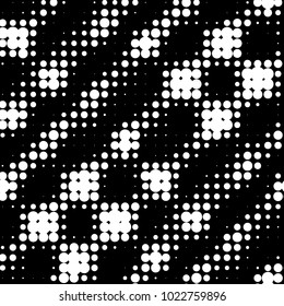 Spotted black and white grunge vector line background. Abstract halftone illustration background. Grunge grid polka dot background pattern
