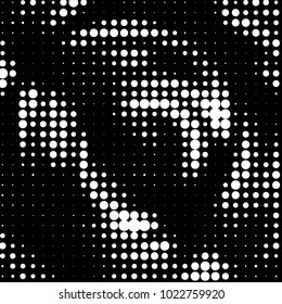 Spotted black and white grunge vector line background. Abstract halftone illustration background. Grunge grid polka dot background pattern
