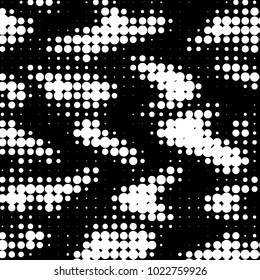 Spotted black and white grunge vector line background. Abstract halftone illustration background. Grunge grid polka dot background pattern

