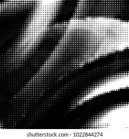 Spotted black and white grunge vector line background. Abstract halftone illustration background. Grunge grid polka dot background pattern
