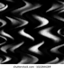 Spotted black and white grunge vector line background. Abstract halftone illustration background. Grunge grid polka dot background pattern

