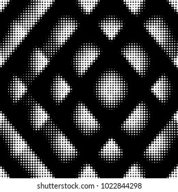 Spotted black and white grunge vector line background. Abstract halftone illustration background. Grunge grid polka dot background pattern
