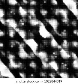 Spotted black and white grunge vector line background. Abstract halftone illustration background. Grunge grid polka dot background pattern
