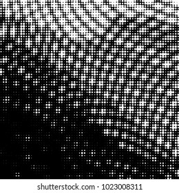 Spotted black and white grunge vector line background. Abstract halftone illustration background. Grunge grid polka dot background pattern
