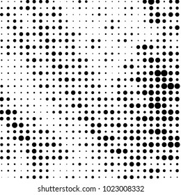 Spotted black and white grunge vector line background. Abstract halftone illustration background. Grunge grid polka dot background pattern
