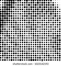 Spotted black and white grunge vector line background. Abstract halftone illustration background. Grunge grid polka dot background pattern
