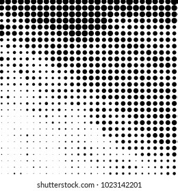 Spotted black and white grunge vector line background. Abstract halftone illustration background. Grunge grid polka dot background pattern

