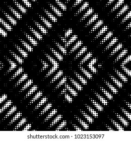 Spotted black and white grunge vector line background. Abstract halftone illustration background. Grunge grid polka dot background pattern
