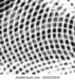 Spotted black and white grunge vector line background. Abstract halftone illustration background. Grunge grid polka dot background pattern
