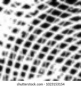 Spotted black and white grunge vector line background. Abstract halftone illustration background. Grunge grid polka dot background pattern
