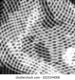 Spotted black and white grunge vector line background. Abstract halftone illustration background. Grunge grid polka dot background pattern
