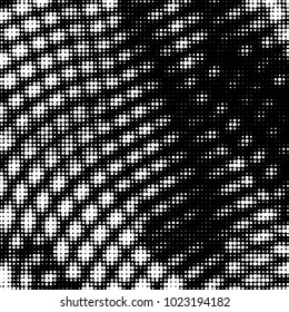 Spotted black and white grunge vector line background. Abstract halftone illustration background. Grunge grid polka dot background pattern
