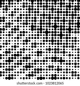 Spotted black and white grunge vector line background. Abstract halftone illustration background. Grunge grid polka dot background pattern
