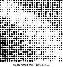 Spotted black and white grunge vector line background. Abstract halftone illustration background. Grunge grid polka dot background pattern
