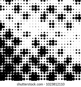 Spotted black and white grunge vector line background. Abstract halftone illustration background. Grunge grid polka dot background pattern
