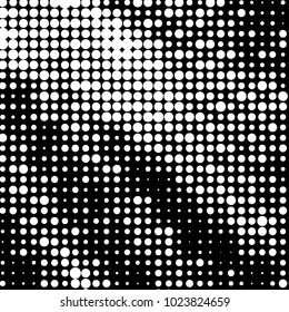 Spotted black and white grunge vector line background. Abstract halftone illustration background. Grunge grid polka dot background pattern
