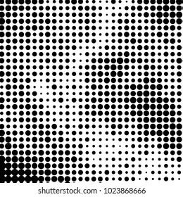Spotted black and white grunge vector line background. Abstract halftone illustration background. Grunge grid polka dot background pattern
