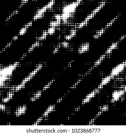 Spotted black and white grunge vector line background. Abstract halftone illustration background. Grunge grid polka dot background pattern
